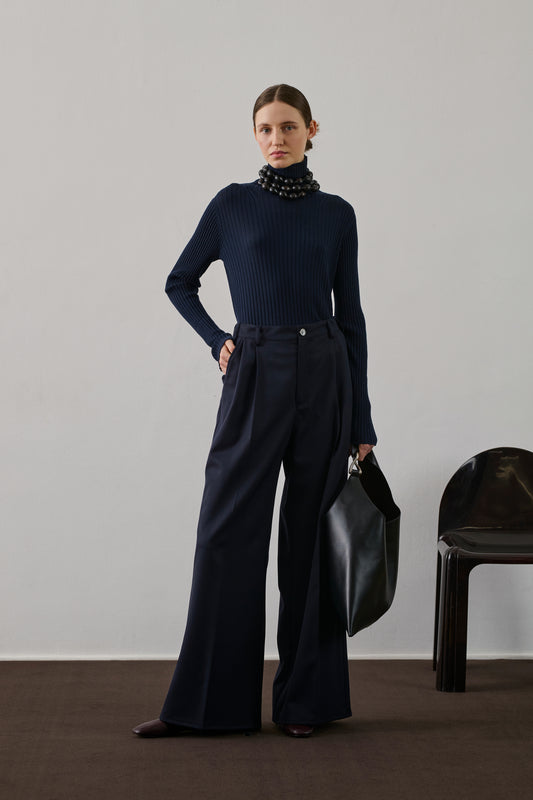 Polo Filao - Navy - Laine - Femme