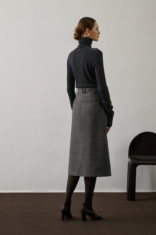 Tee-Shirt Fira - Gris Chiné Foncé - Laine - Femme