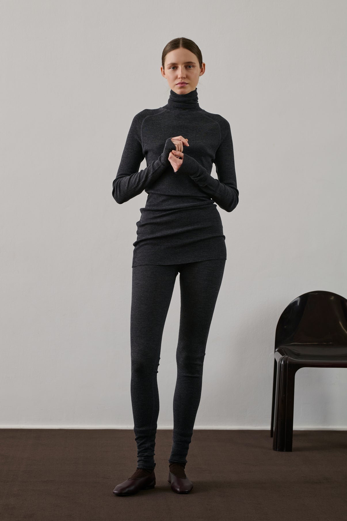Legging Gill - Gris Chiné Foncé - Laine - Femme vue 1