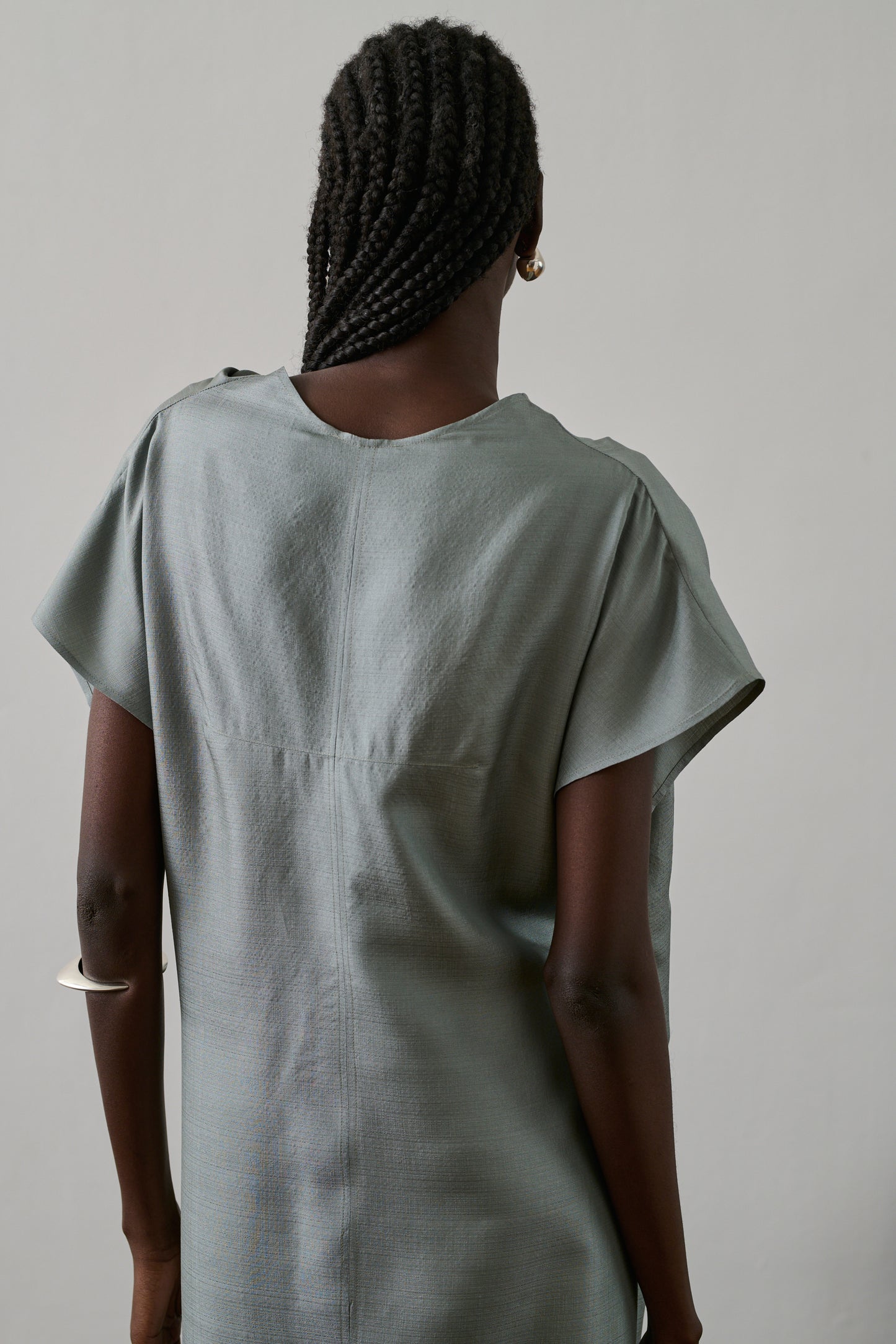 Robe Foggia - Bleu Glacé Foncé - Soie - Femme