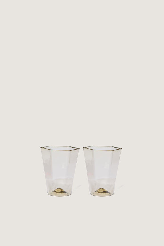 PAIRE DE VERRES DE MURANO JAUNE